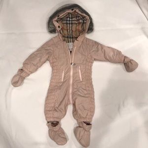 Burberry Pink Snow Suit - 6 months